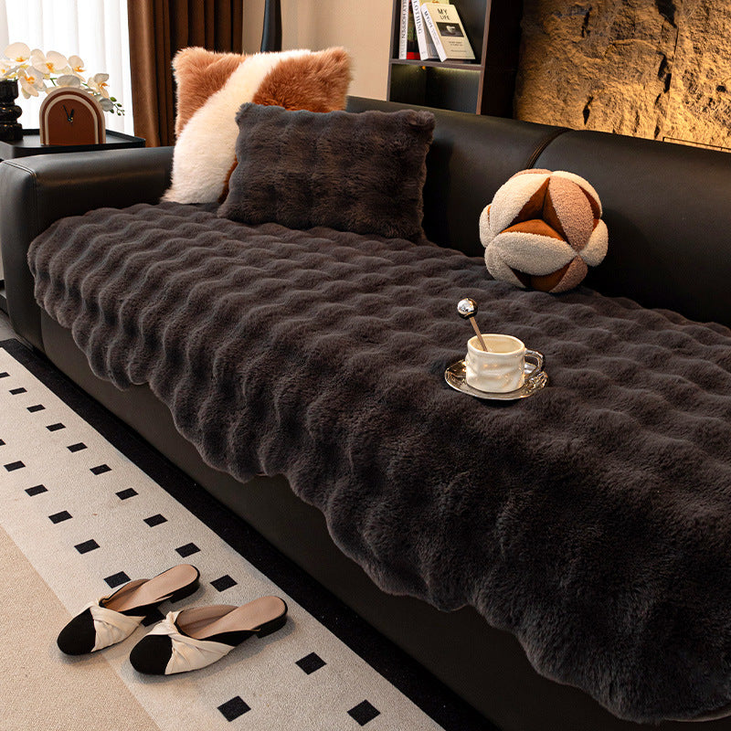 Autumn And Winter Thickening Irregular Sofa Cushion Black 0 - Tophatter Daily Deals
