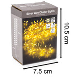 Silver Wire Cluster Lights | Indoor Outdoor 100 LED Warm White Fairy Lights Fairy Lights - Tophatter Daily Deals