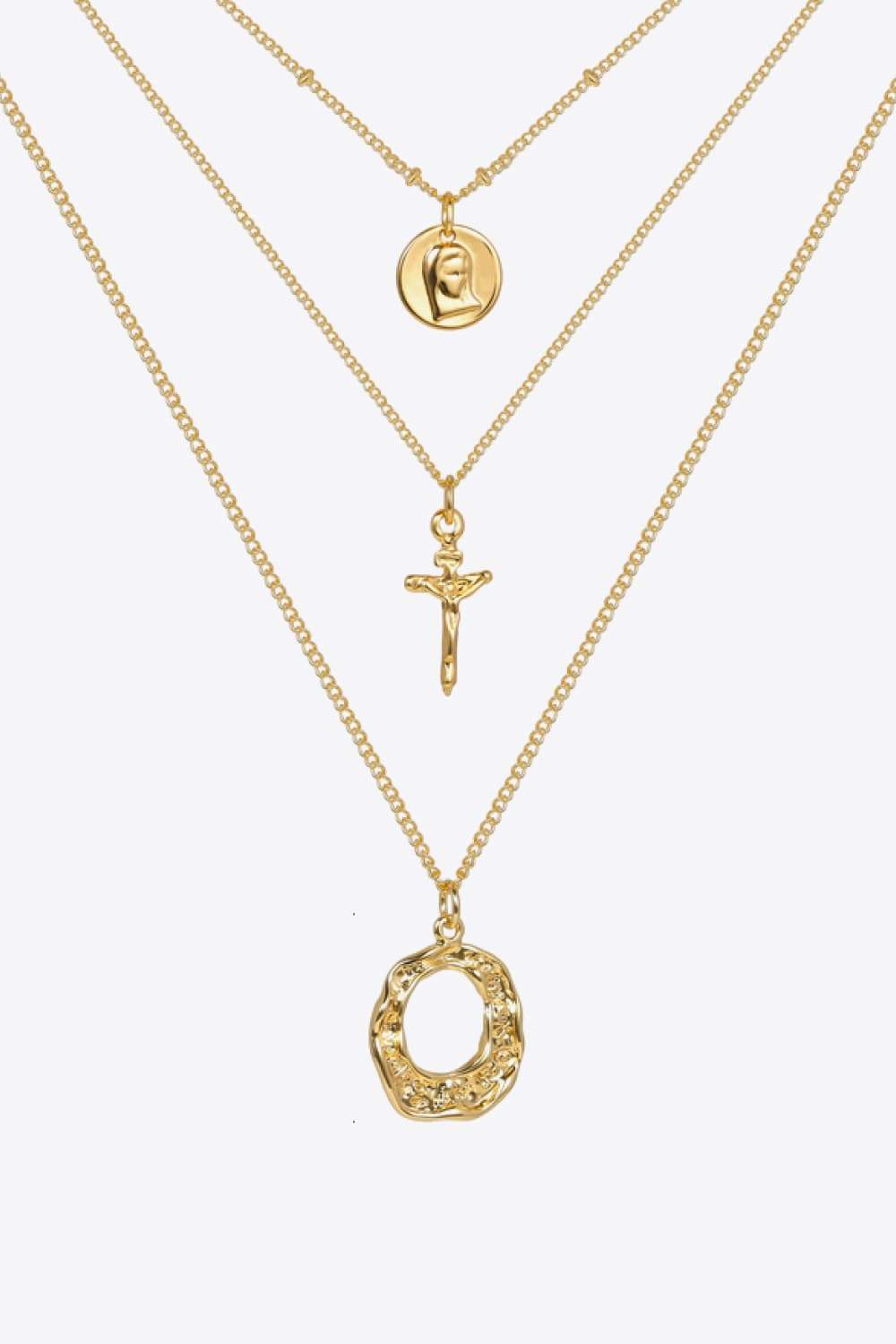 3-Piece 18K Gold-Plated Pendant Necklace Gold One Size Necklaces - Tophatter Daily Deals