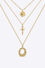 3-Piece 18K Gold-Plated Pendant Necklace Gold One Size Necklaces - Tophatter Daily Deals
