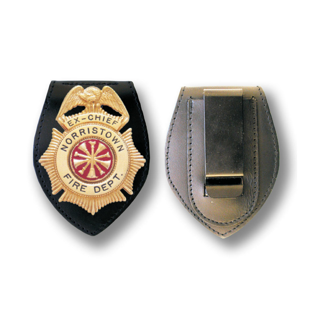 Universal Leather Belt Badge Holder - Tophatter's Weapons'N'Deals Badge Holders - Tophatter Daily Deals
