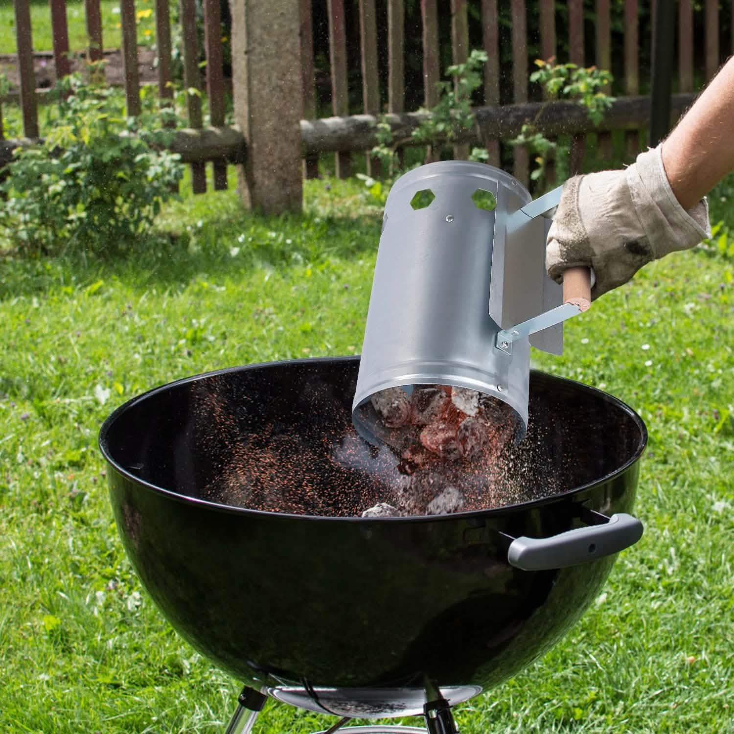 BBQ Charcoal Chimney Can Grill Lighter Garden & Patio - Tophatter Daily Deals