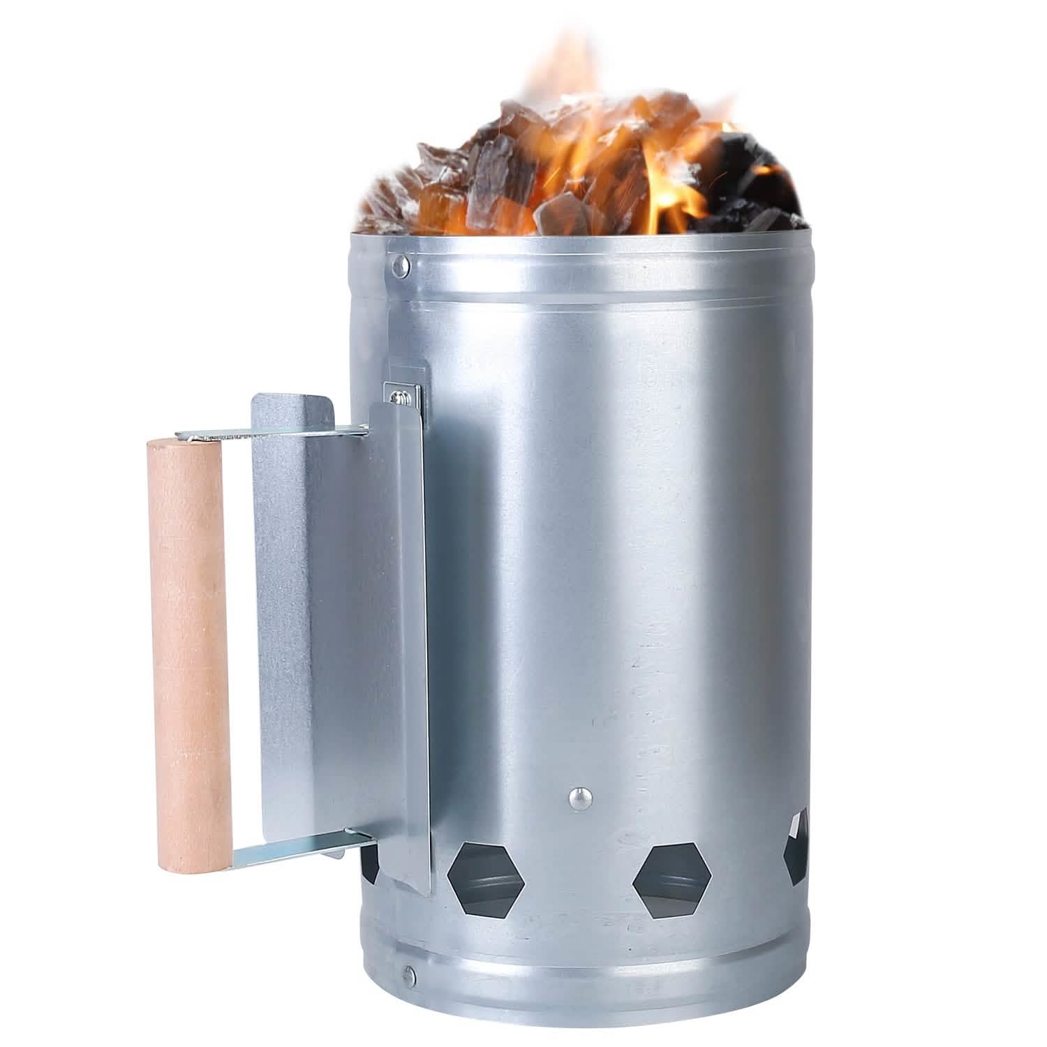 BBQ Charcoal Chimney Can Grill Lighter Garden & Patio - Tophatter Daily Deals