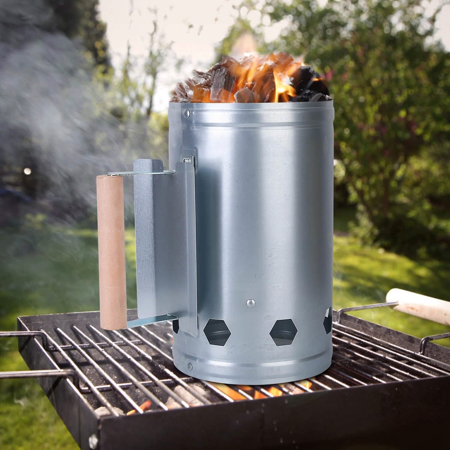 BBQ Charcoal Chimney Can Grill Lighter Garden & Patio - Tophatter Daily Deals