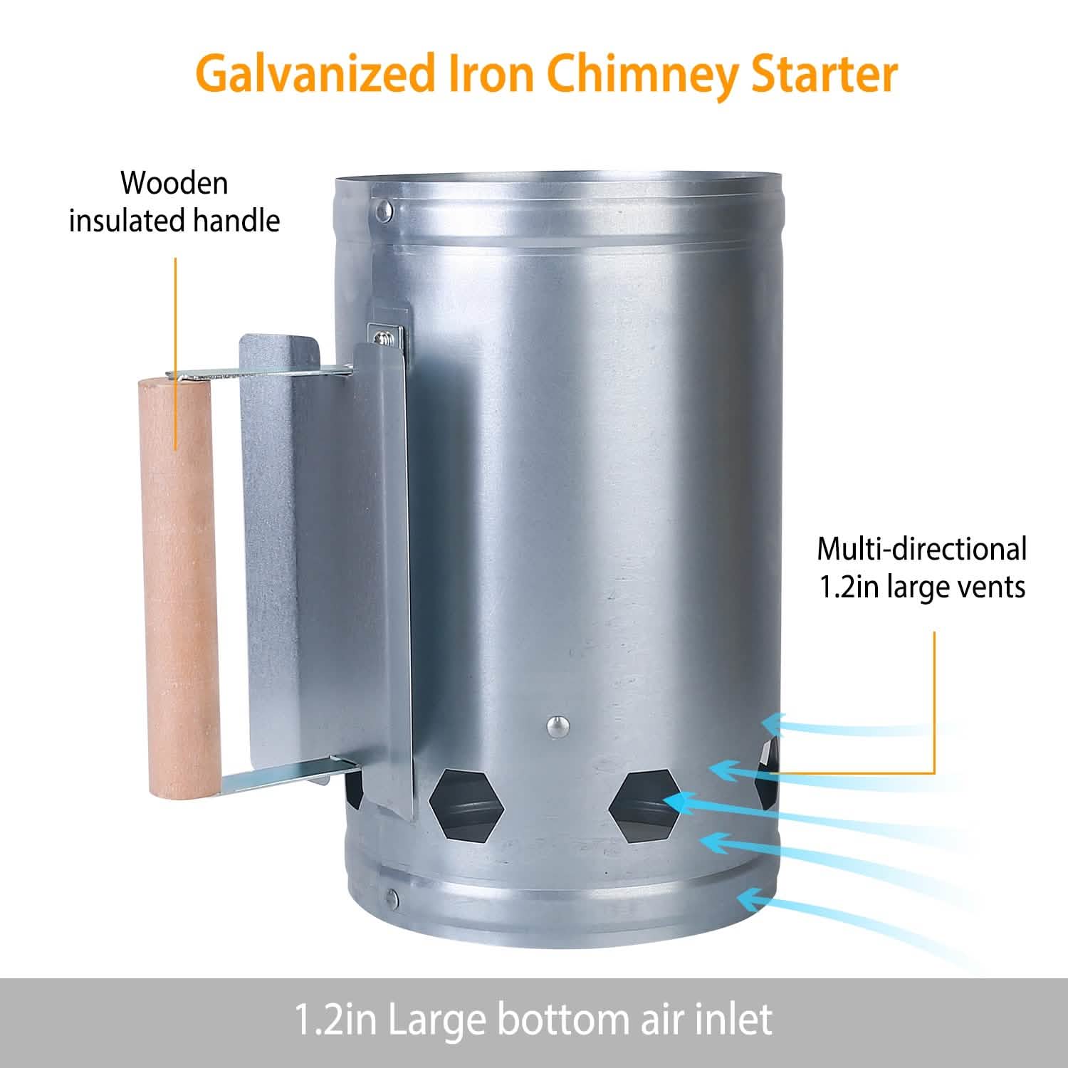 BBQ Charcoal Chimney Can Grill Lighter Garden & Patio - Tophatter Daily Deals