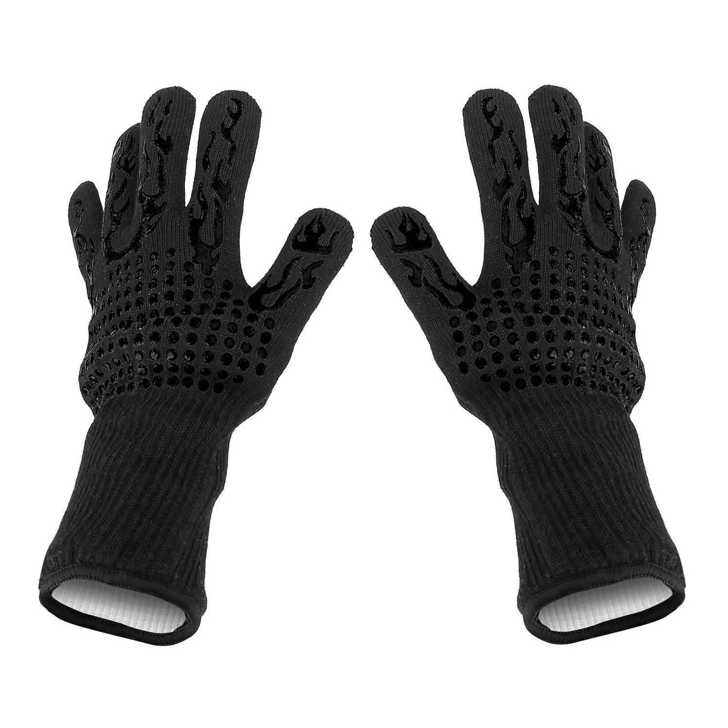 BBQ Gloves 1472¬∞F Heat Resistant Grill Gloves Anti-slip Black Kitchen Tools & Gadgets - Tophatter Daily Deals