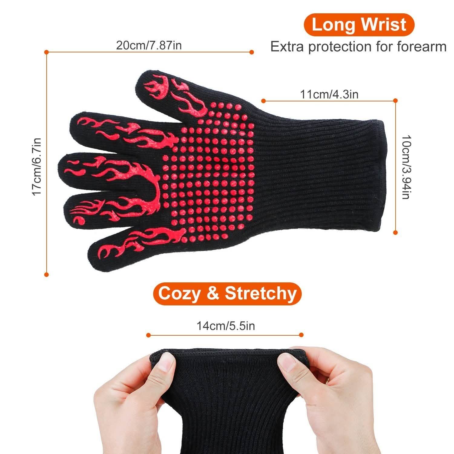 BBQ Gloves 1472¬∞F Heat Resistant Grill Gloves Anti-slip Kitchen Tools & Gadgets - Tophatter Daily Deals
