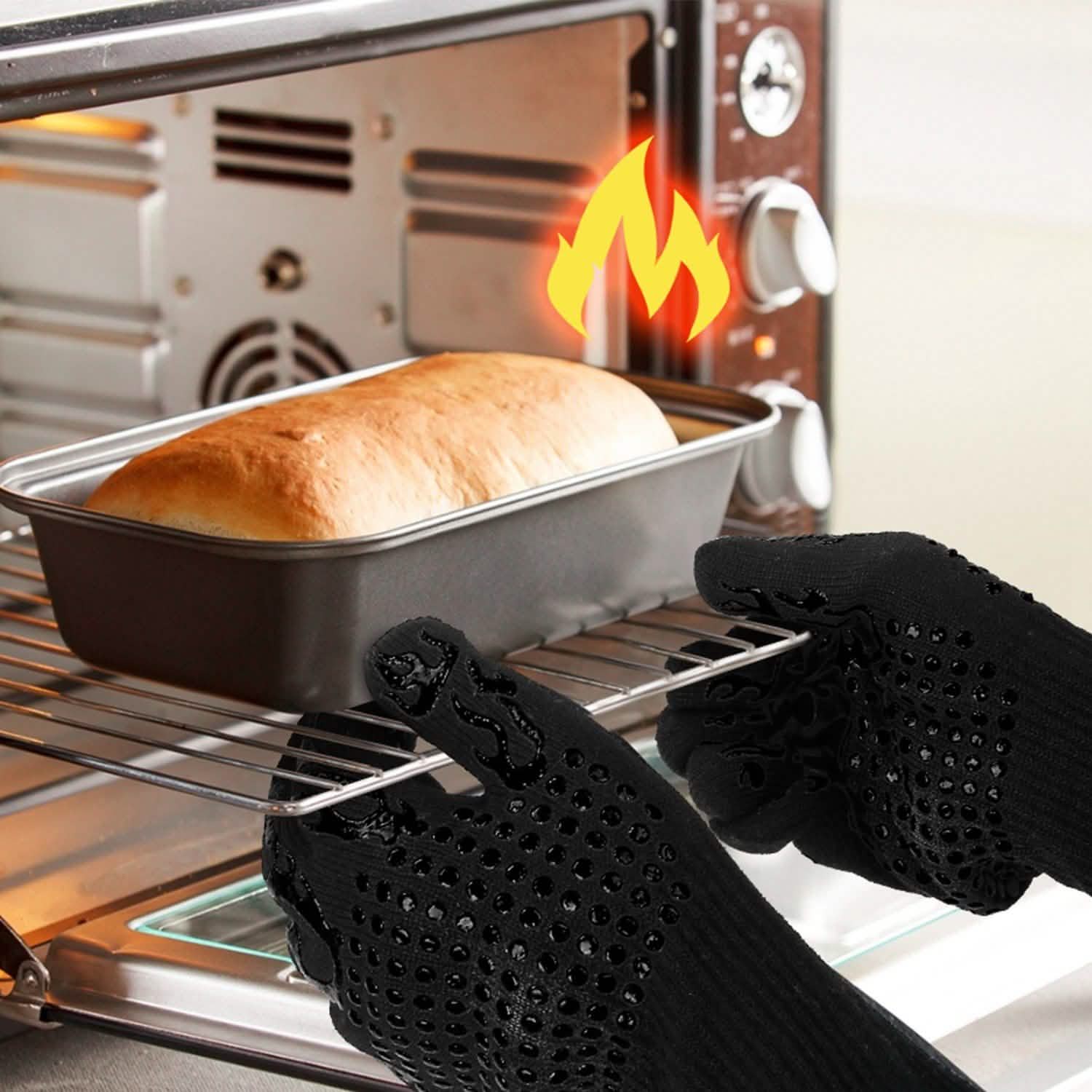BBQ Gloves 1472¬∞F Heat Resistant Grill Gloves Anti-slip Kitchen Tools & Gadgets - Tophatter Daily Deals