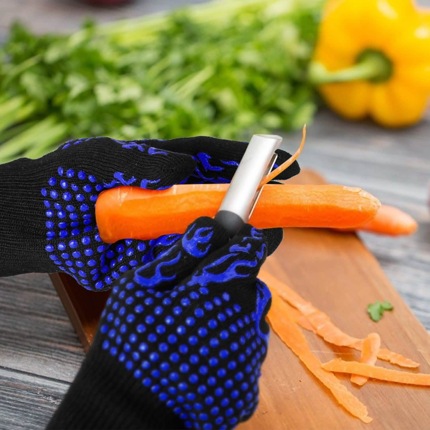 BBQ Gloves 1472¬∞F Heat Resistant Grill Gloves Anti-slip Kitchen Tools & Gadgets - Tophatter Daily Deals