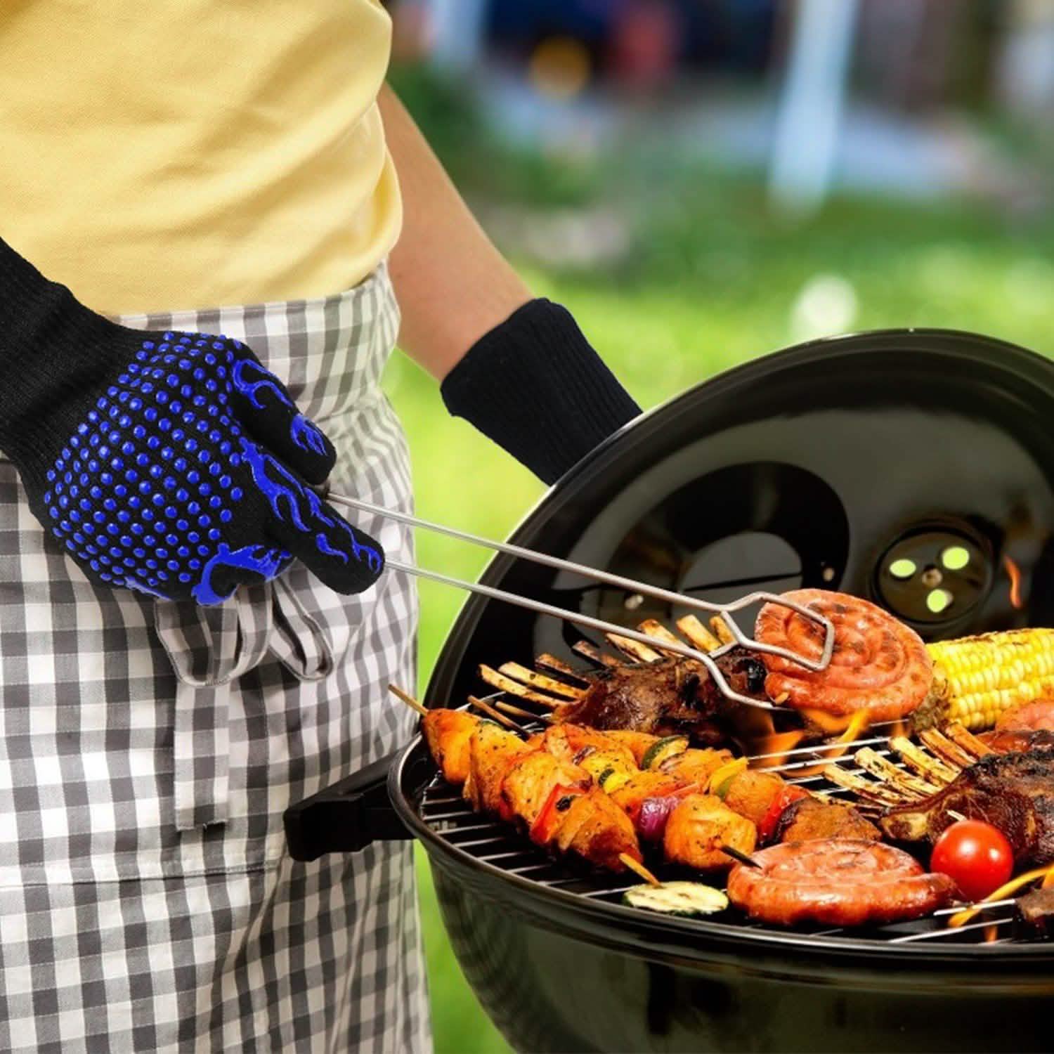 BBQ Gloves 1472¬∞F Heat Resistant Grill Gloves Anti-slip Kitchen Tools & Gadgets - Tophatter Daily Deals