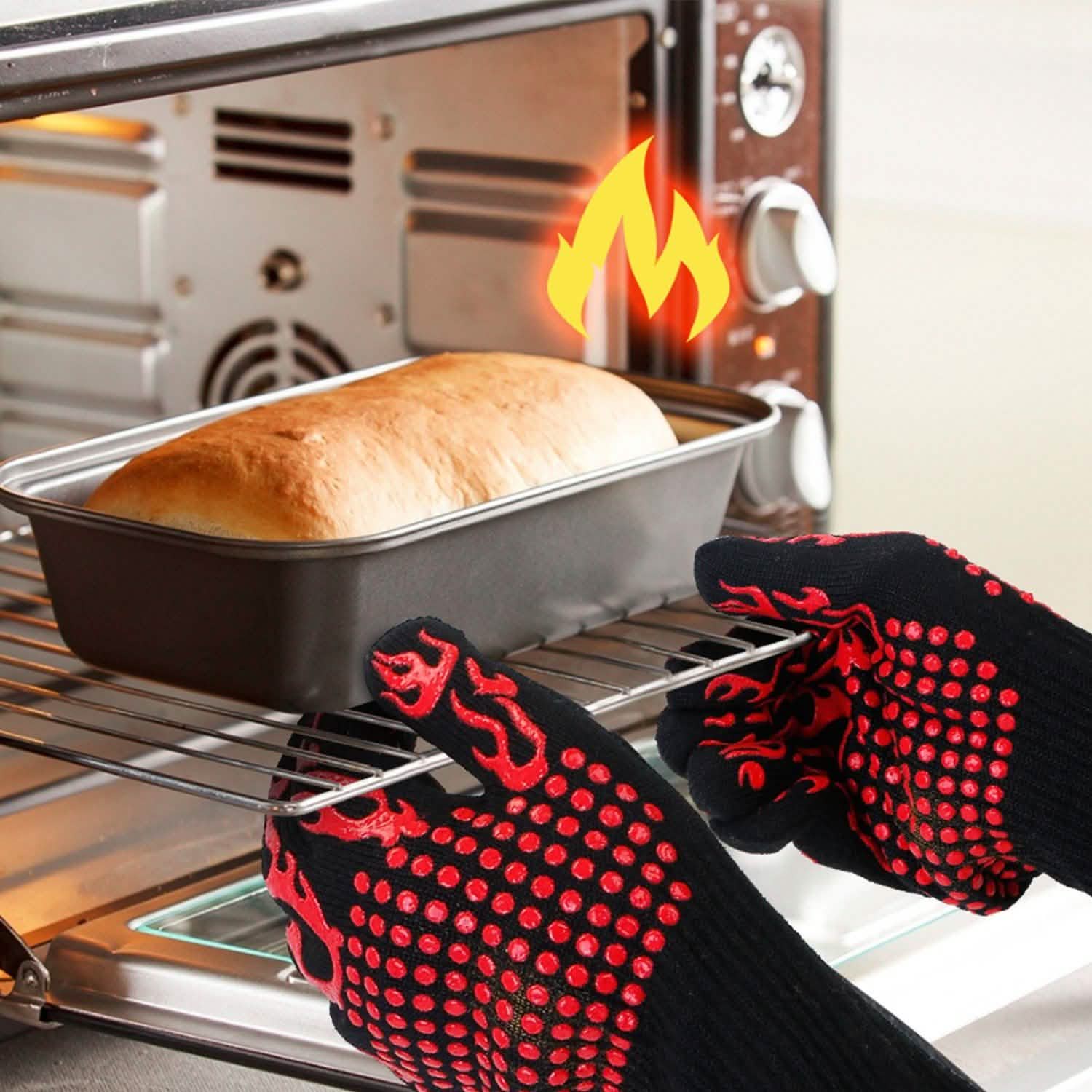 BBQ Gloves 1472¬∞F Heat Resistant Grill Gloves Anti-slip Kitchen Tools & Gadgets - Tophatter Daily Deals