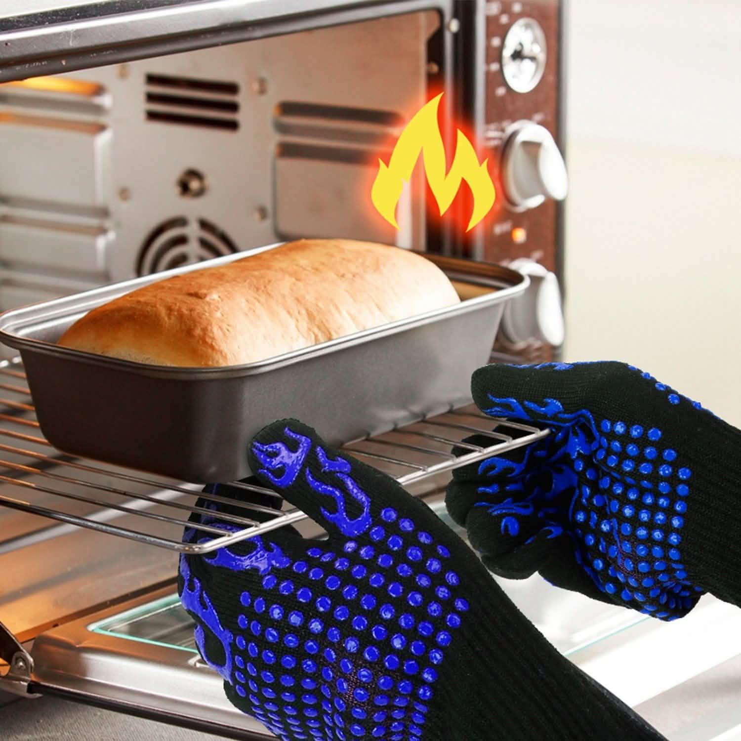 BBQ Gloves 1472¬∞F Heat Resistant Grill Gloves Anti-slip Kitchen Tools & Gadgets - Tophatter Daily Deals