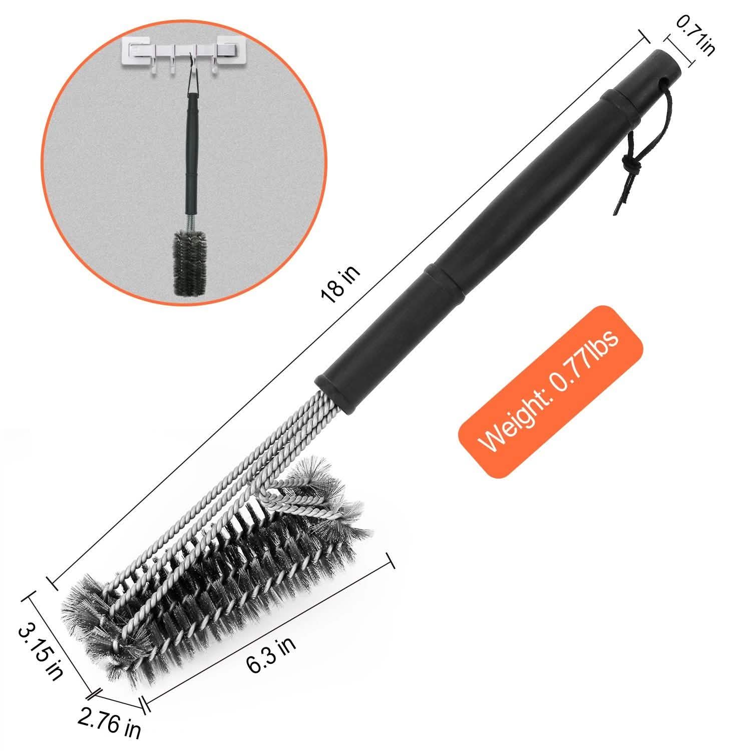 BBQ Grill Cleaning Brush Stainless Steel Kitchen Tools & Gadgets - Tophatter Daily Deals