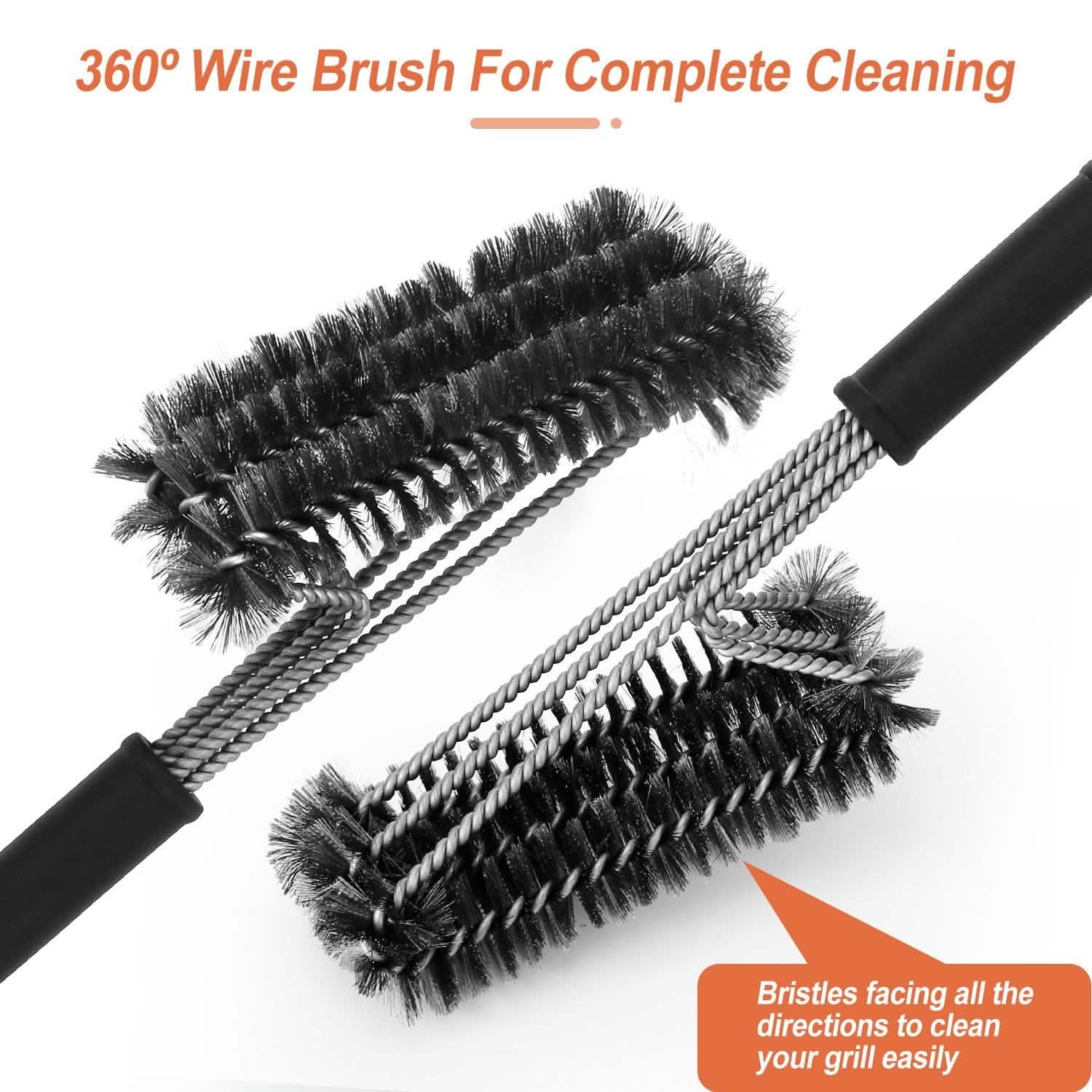 BBQ Grill Cleaning Brush Stainless Steel Kitchen Tools & Gadgets - Tophatter Daily Deals