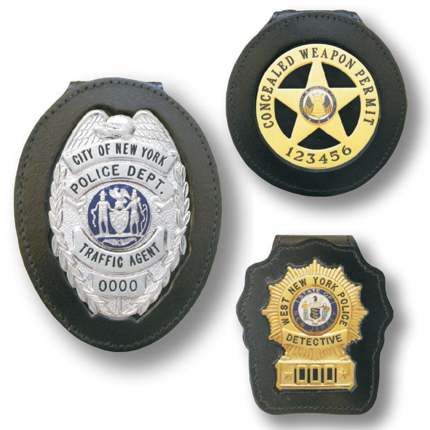 BBR-3 - Custom Cut Leather Belt Badge Holder - Tophatter's Weapons'N'Deals Badge Holders - Tophatter Daily Deals