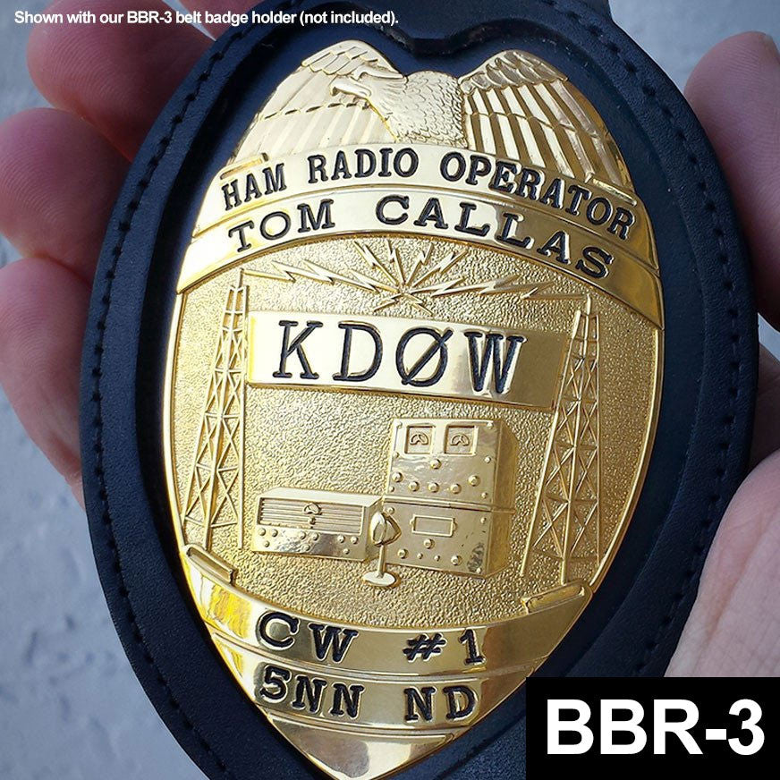 Ham Radio Operators Badge - Custom Engraved Badge - Tophatter's Weapons'N'Deals Badges - Tophatter Daily Deals