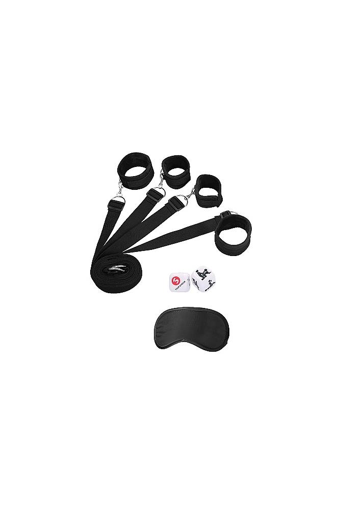 Ouch by Shots Toys - Black & White - Bed Bindings Restraint System - Black BDSM - Tophatter Daily Deals