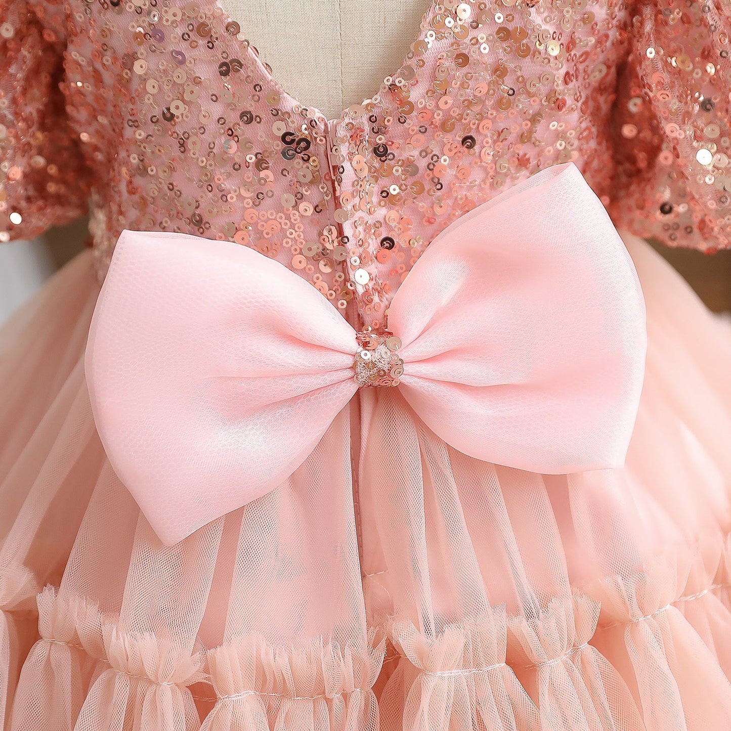 Baby Girl Sequin Ball Performance Costume Birthday Fluffy Gauze Princess Dress 0 - Tophatter Daily Deals