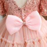 Baby Girl Sequin Ball Performance Costume Birthday Fluffy Gauze Princess Dress 0 - Tophatter Daily Deals