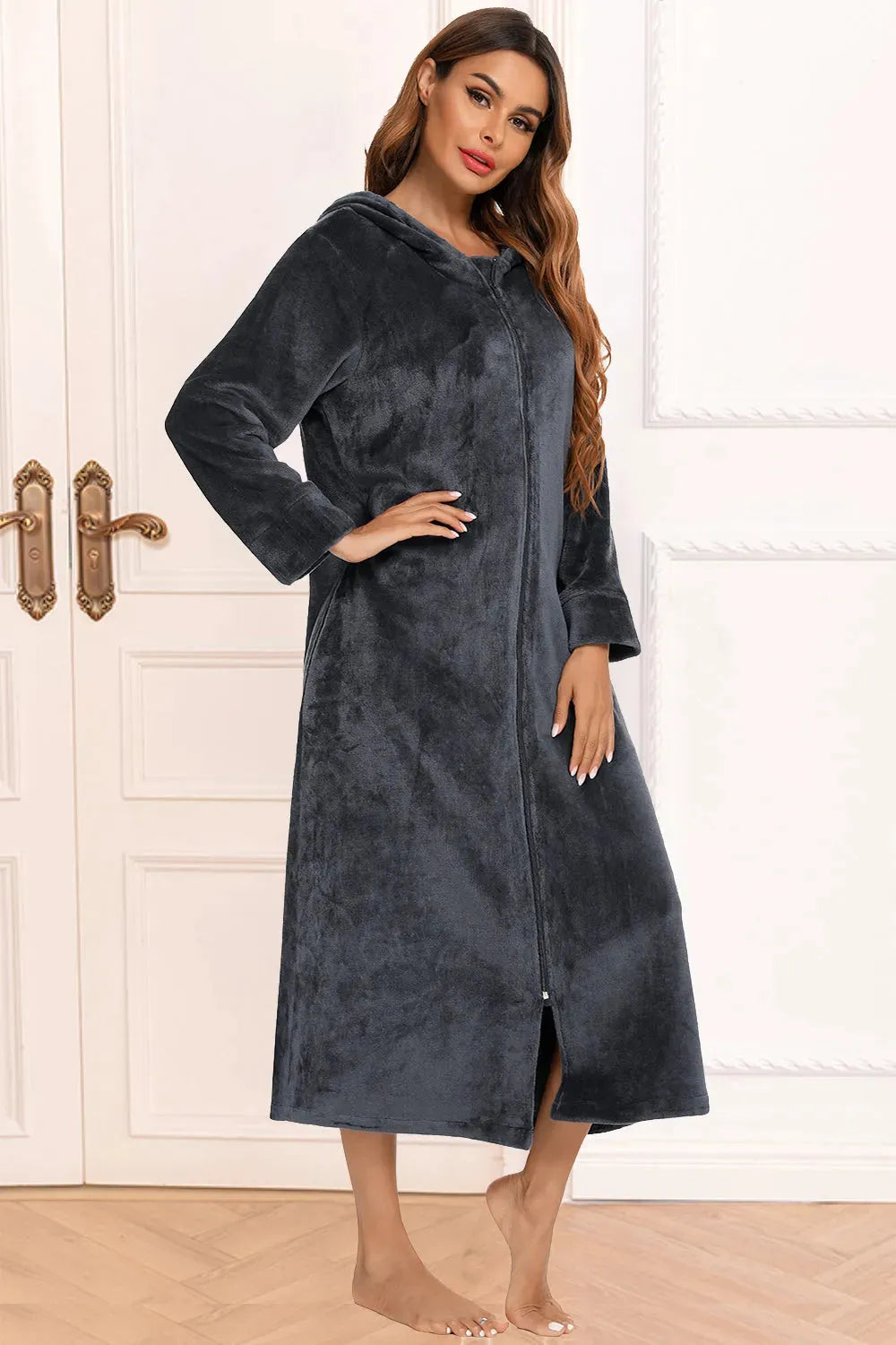 Zip Front Hooded Night Dress with Pockets Charcoal Sleep Dresses Apparel & Accessories Fast Shipping Free Shipping H#Y HOT DEALS HOME PAGE Lingerie Sleepwear Loungewear New Deals sexy lingerie Ship From Overseas Ship from USA Sleep Sleep Dresses sleepwear Sleepwear & Loungewear USA USA STOCK women lingerie Women's Fashion - Tophatter Daily Deals And Savings