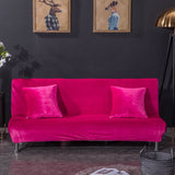 All-inclusive Silver Fox Velvet Armless Folding Sofa Bedspread Rose Red 0 - Tophatter Daily Deals