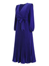 Pleated Surplice Tie Waist Maxi Dress Casual Dresses - Tophatter Daily Deals