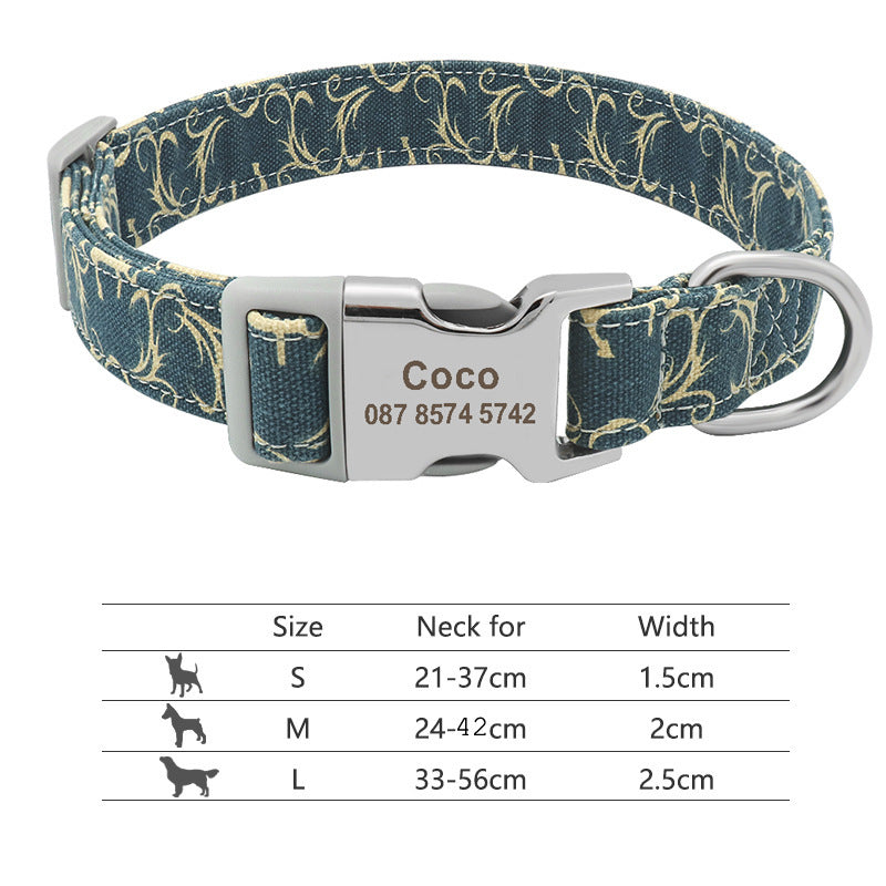 Adjustable Nylon Dog Collar Personalized Dogs Cat ID 217H8 7 - Tophatter Daily Deals