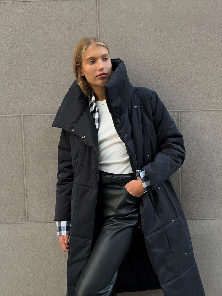 Warm Oversized Women Long Coat - Quilted Cotton For Winter 3D Changing Face Moving Picture Frame - Tophatter Daily Deals