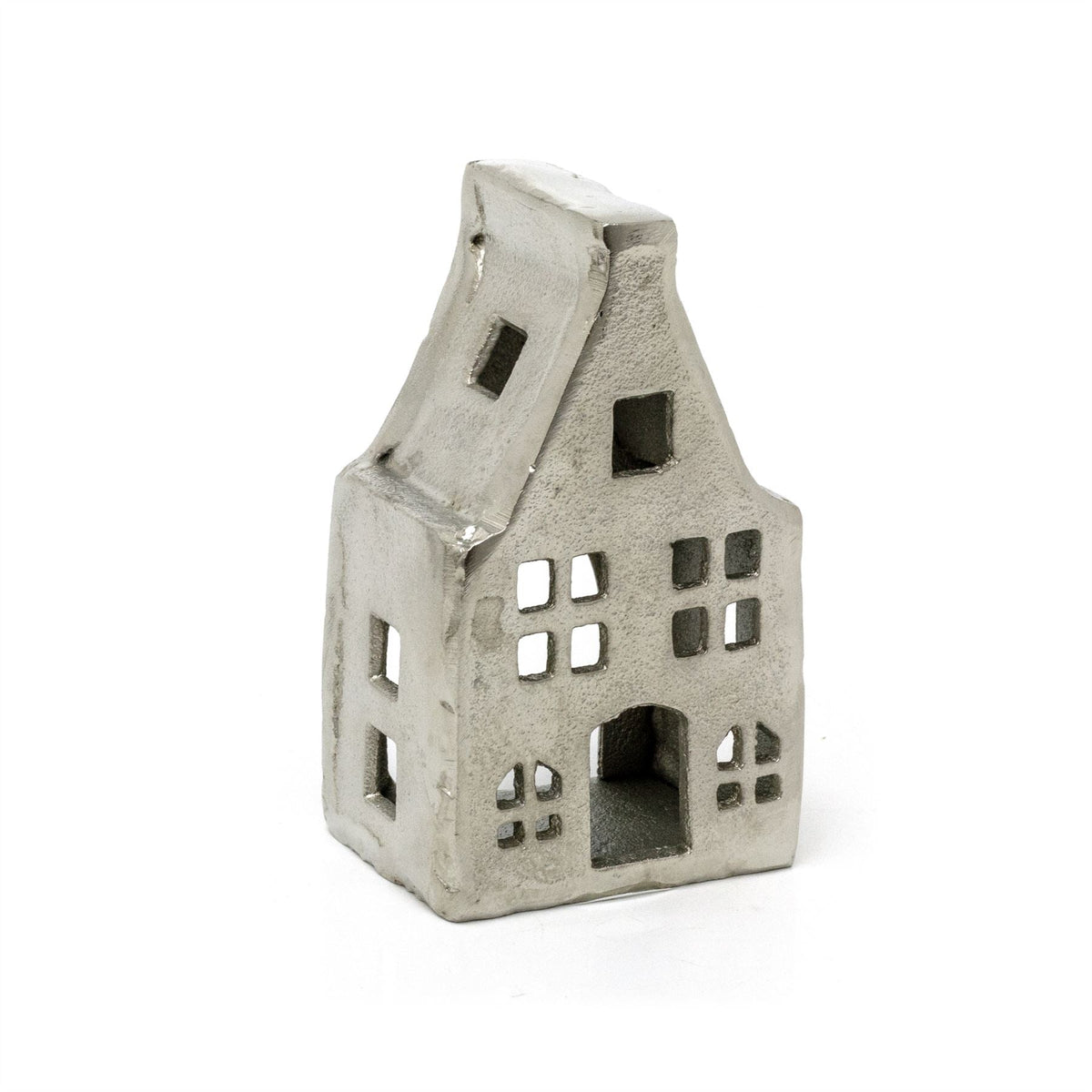 Silver Metal House Shaped Tealight Candle Holder | Christmas Tea Light House Candle Holder - Tophatter Daily Deals