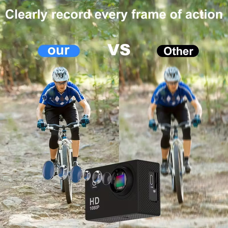 Ultra HD 1080P Action Camera – 140° Wide Angle, Fisheye Lens, LCD Display Cameras & Drones - Tophatter Daily Deals