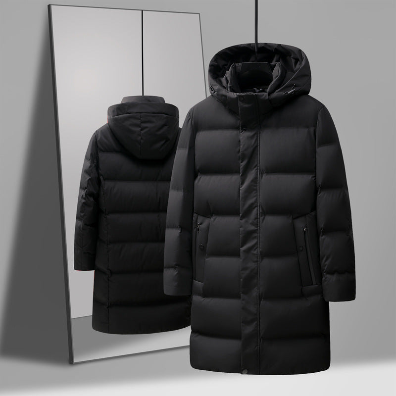 Insulating Men's Mid-Length Down Coat - Boxy, Polyester 3D Changing Face Moving Picture Frame - Tophatter Daily Deals