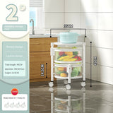 360 Degree Rotating Kitchen Multifunctional Round Vegetable Shelf White 2layer 0 - Tophatter Daily Deals