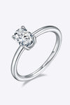 1 Carat Moissanite 925 Sterling Silver Solitaire Ring Egg Shape Rings - Tophatter Daily Deals