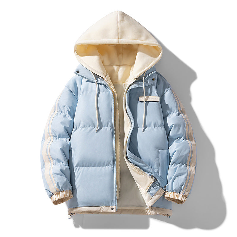 Insulating Men's Hooded Puffer Jacket - Boxy Polyester 3D Changing Face Moving Picture Frame - Tophatter Daily Deals