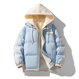 Insulating Men's Hooded Puffer Jacket - Boxy Polyester 3D Changing Face Moving Picture Frame - Tophatter Daily Deals