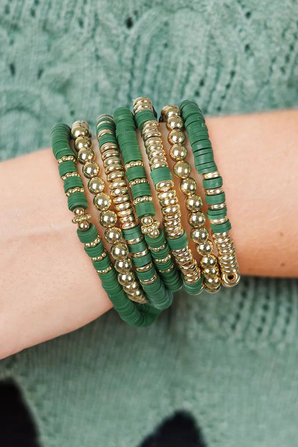 Vineyard Green St Patrick's Multi Layered Beaded Bracelet Set Bracelets - Tophatter Daily Deals