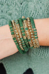 Vineyard Green St Patrick's Multi Layered Beaded Bracelet Set Bracelets - Tophatter Daily Deals