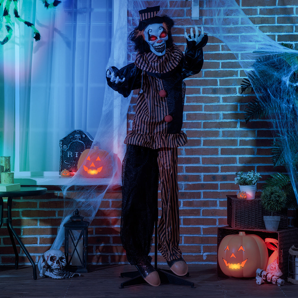 67 Inch Life Size Talking Clown Animatronic Halloween 3D Changing Face Moving Picture Frame - Tophatter Daily Deals