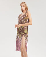 BEAUTIFUL PURPLE GITTER DESIGN CREATED BY FLIPSTYLEZ Women's All-Over Print Tie Strap Split Dress All-Over Print Dresses & Skirts - Tophatter Daily Deals