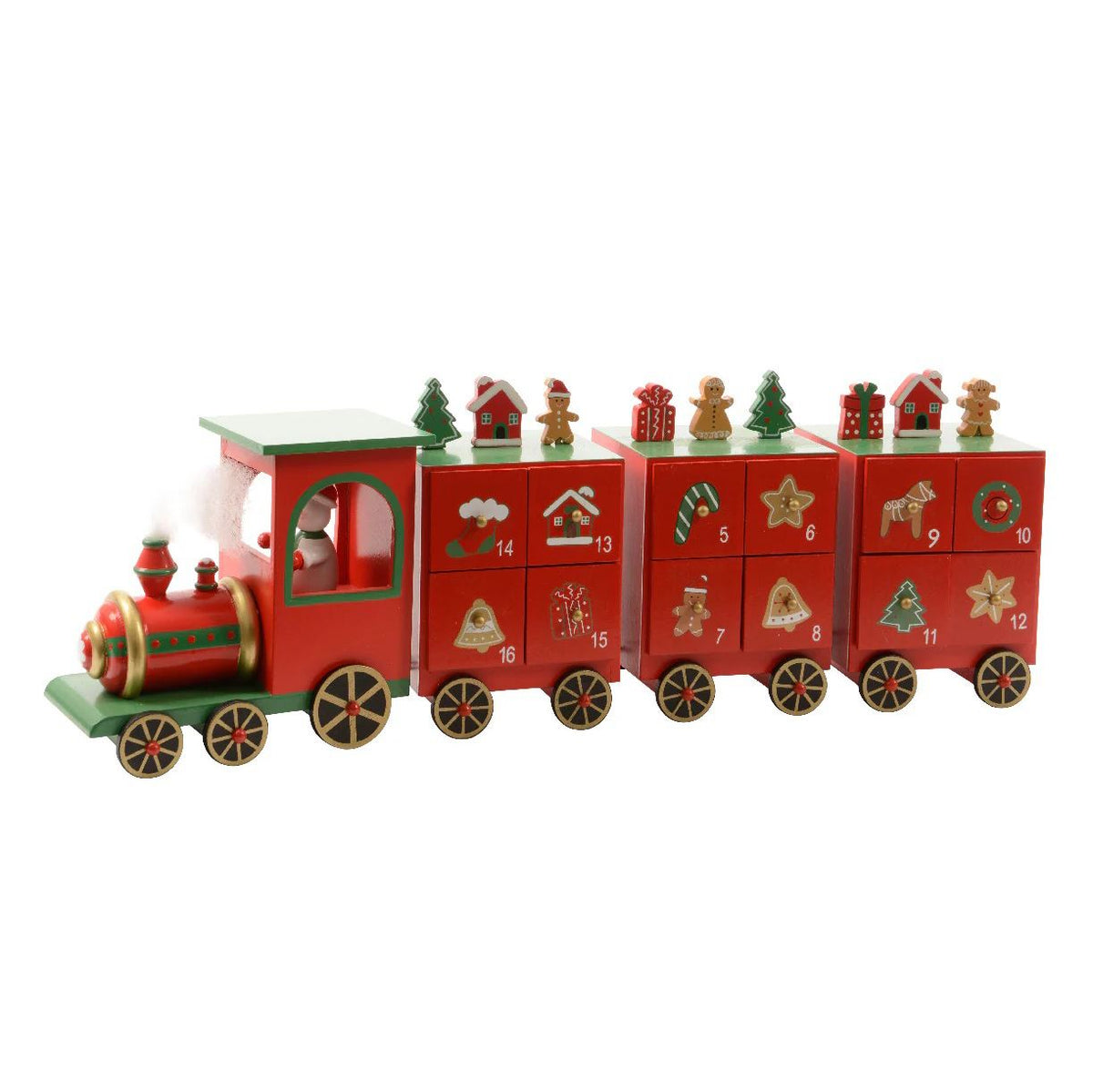 Festive Train Christmas Advent Calendar | Fill Your Own Wooden Calendar - 48cm Advent Calendar - Tophatter Daily Deals