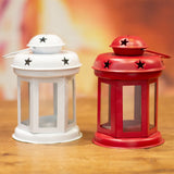 Red Moroccan Style Metal Lantern Tealight Holder | Tea Light Candle Lantern Lantern - Tophatter Daily Deals