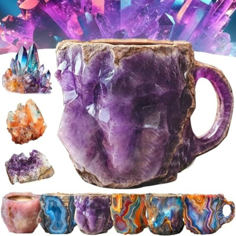 400ml Resin Mineral Crystal Coffee Mugs With Handles Elegant Fake Mineral Crystal Cup For Workplace Home Decor Christmas Gift Kitchen Gadgets 0 - Tophatter Daily Deals