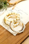 White 5pcs Bohemian Flower Beads Bracelet White ONE SIZE acrylic Bracelets - Tophatter Daily Deals