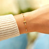 18K Gold-Plated Cross Bead Bracelet Bracelets - Tophatter Daily Deals