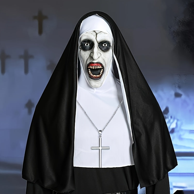 Nun Mask Horror Costume for Adults Halloween - Tophatter Daily Deals