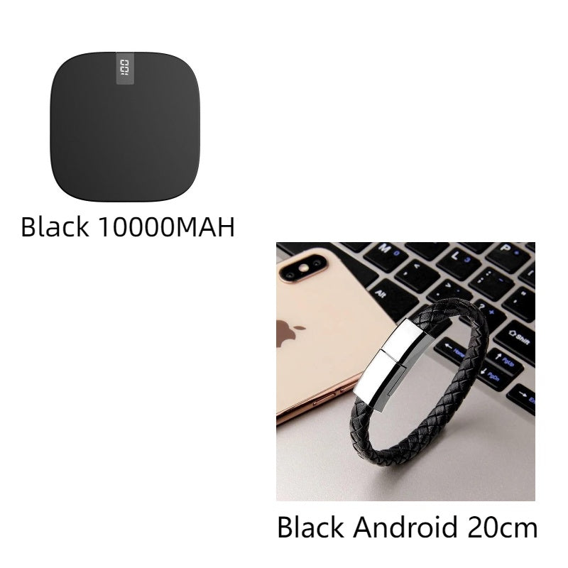 10000 mAh Mini Power Bank Fast Input Digital Display Powerbank Black Suit A 10000MAH 0 - Tophatter Daily Deals