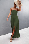 Strapless Split Maxi Dress Casual Dresses - Tophatter Daily Deals