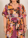 Plus Size Printed V-Neck Half Sleeve Maxi Dress Casual Dresses - Tophatter Daily Deals