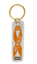 "Be Bold Wear Orange" Cane: Orange Streak w/ Floating Bubbles in Clear Shaft