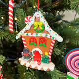 Gingerbread House Christmas Bauble | Candy Cane House Tree Ornament - 11cm Ornament - Tophatter Daily Deals